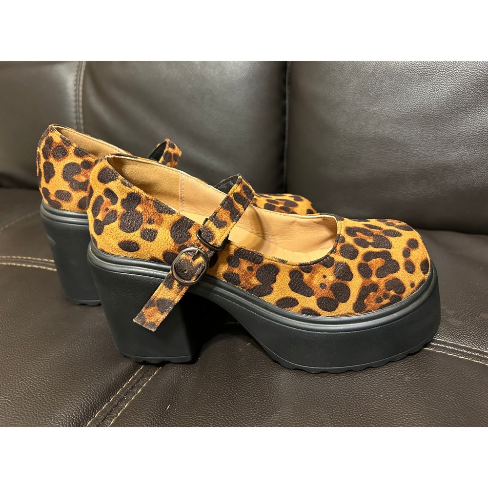 NWOT Leopard Print Chunky Sole Platform MaryJanes. Women's Size EU 39/US 8 - Picture 12 of 16
